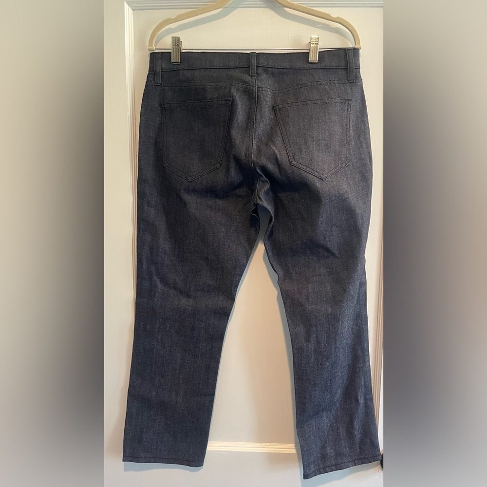 Current/Elliott The Cropped Capri Straight Dark Wash Blue Jeans SAMPLE Size 27 - Picture 3 of 7